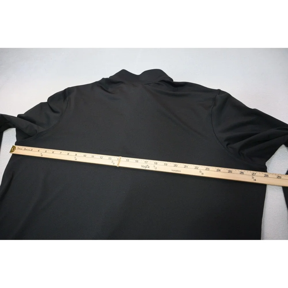 Adidas Golf Pullover Jacket Mens 2XL Black 1/4 Zip Reflective Stripes Excellent
